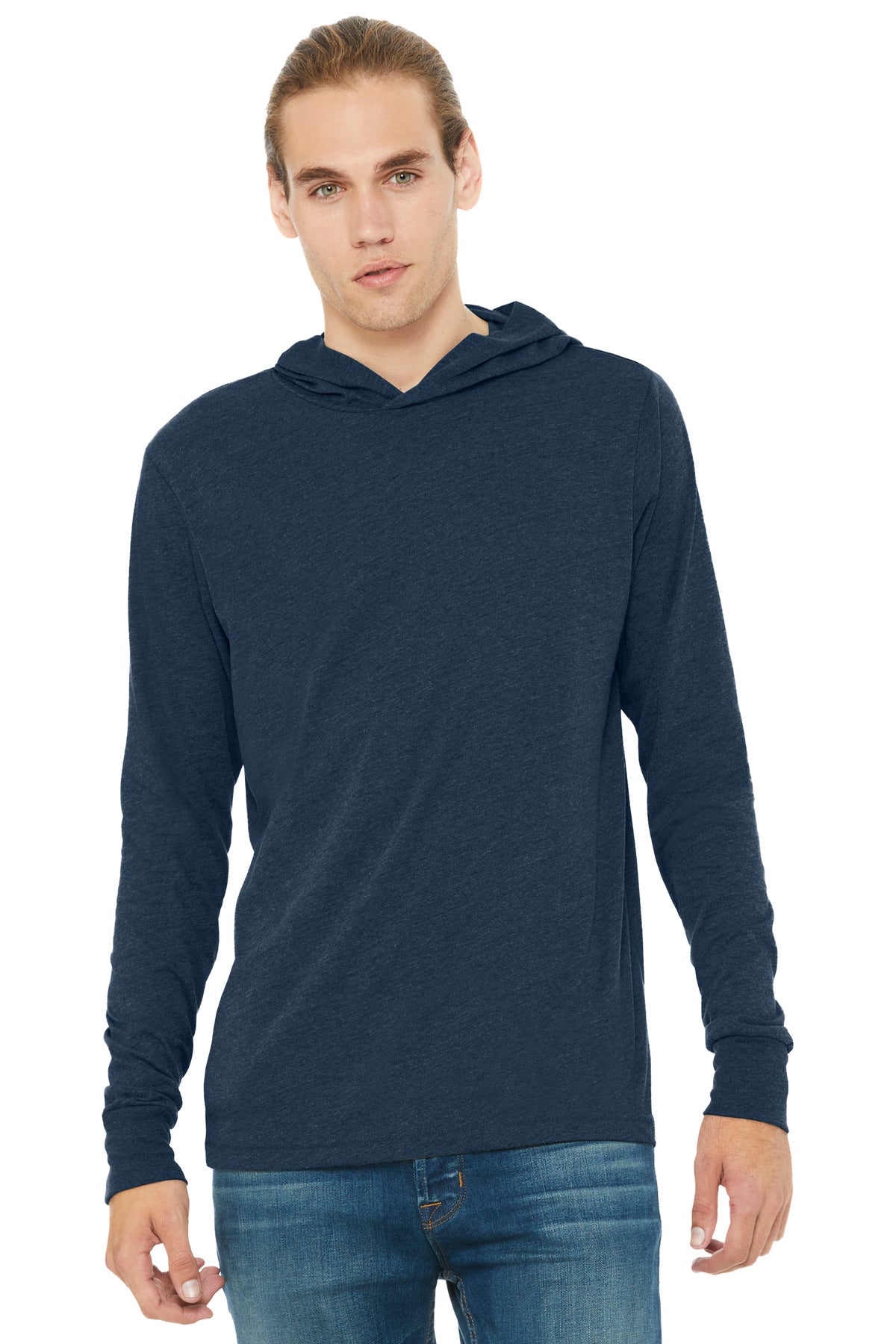 BELLA+CANVAS  Unisex Jersey Long Sleeve Hoodie. BC3512 - EMBROIDERED