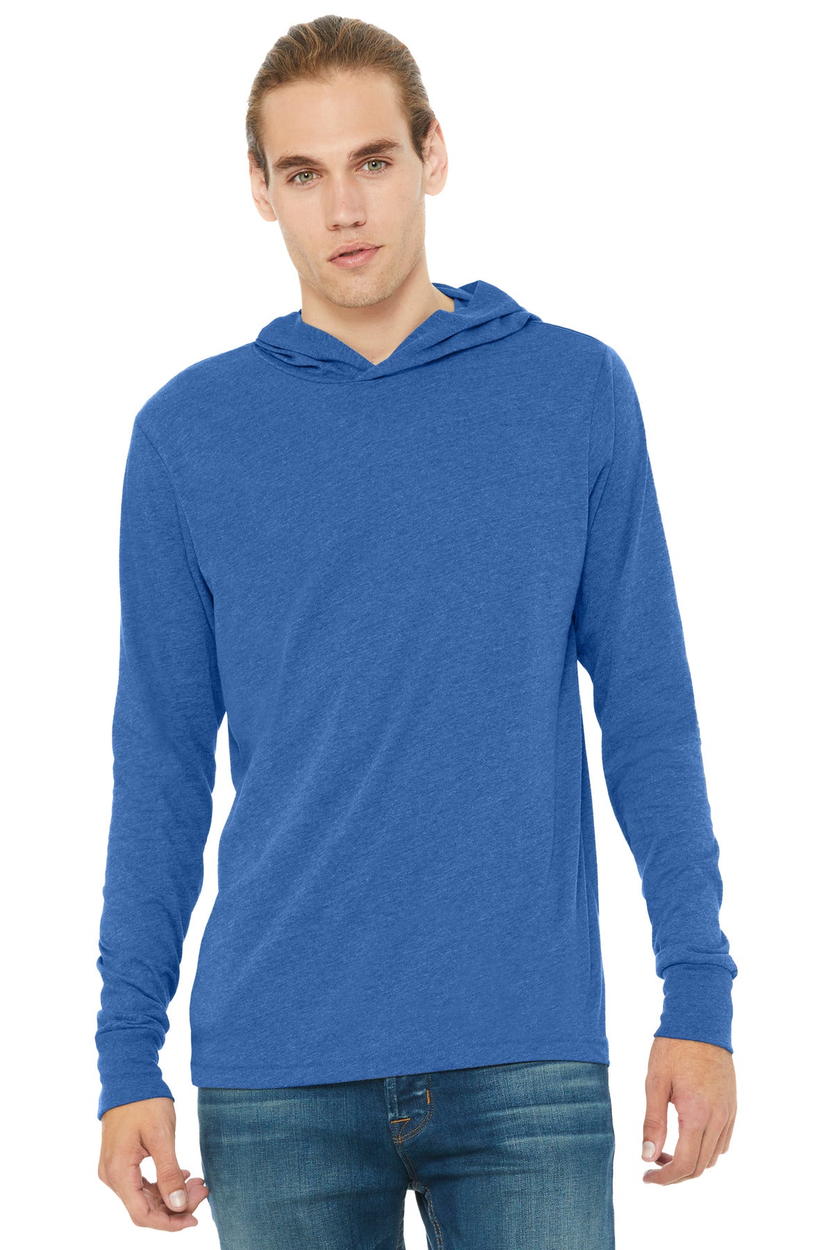 BELLA+CANVAS  Unisex Jersey Long Sleeve Hoodie. BC3512 - EMBROIDERED