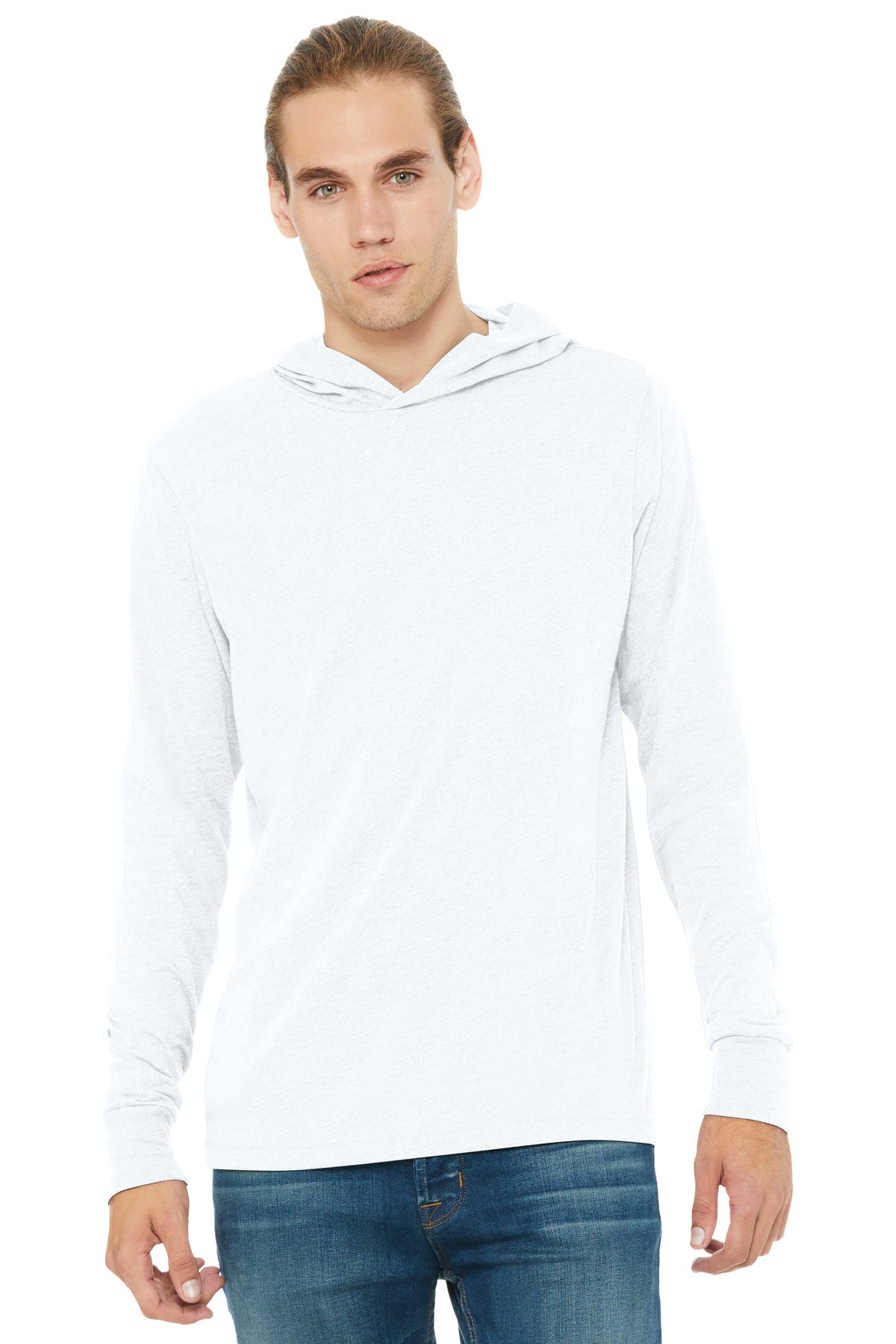 BELLA+CANVAS  Unisex Jersey Long Sleeve Hoodie. BC3512 - EMBROIDERED