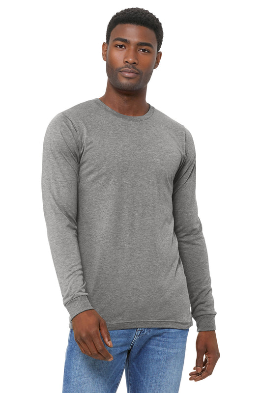 BELLA+CANVAS Unisex Triblend Long Sleeve Tee BC3513 - EMBROIDERED