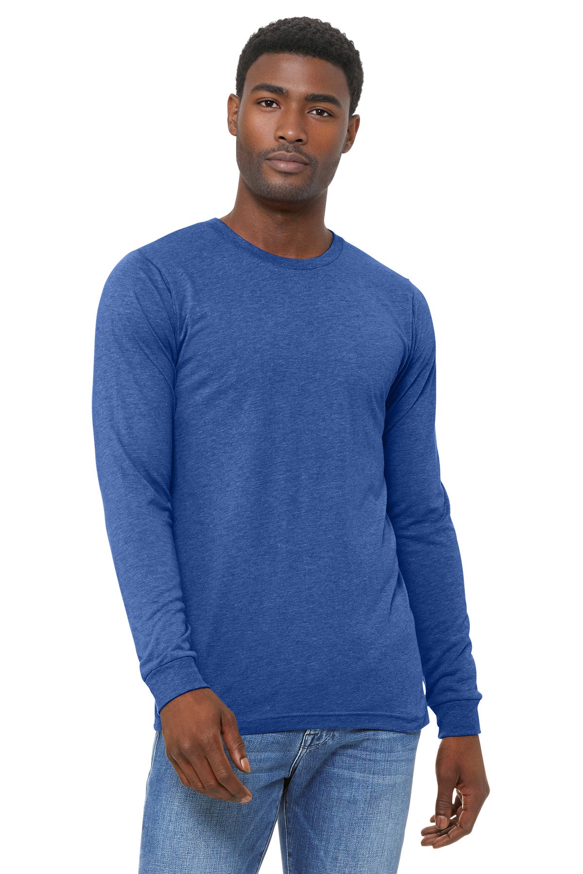 BELLA+CANVAS Unisex Triblend Long Sleeve Tee BC3513 - EMBROIDERED