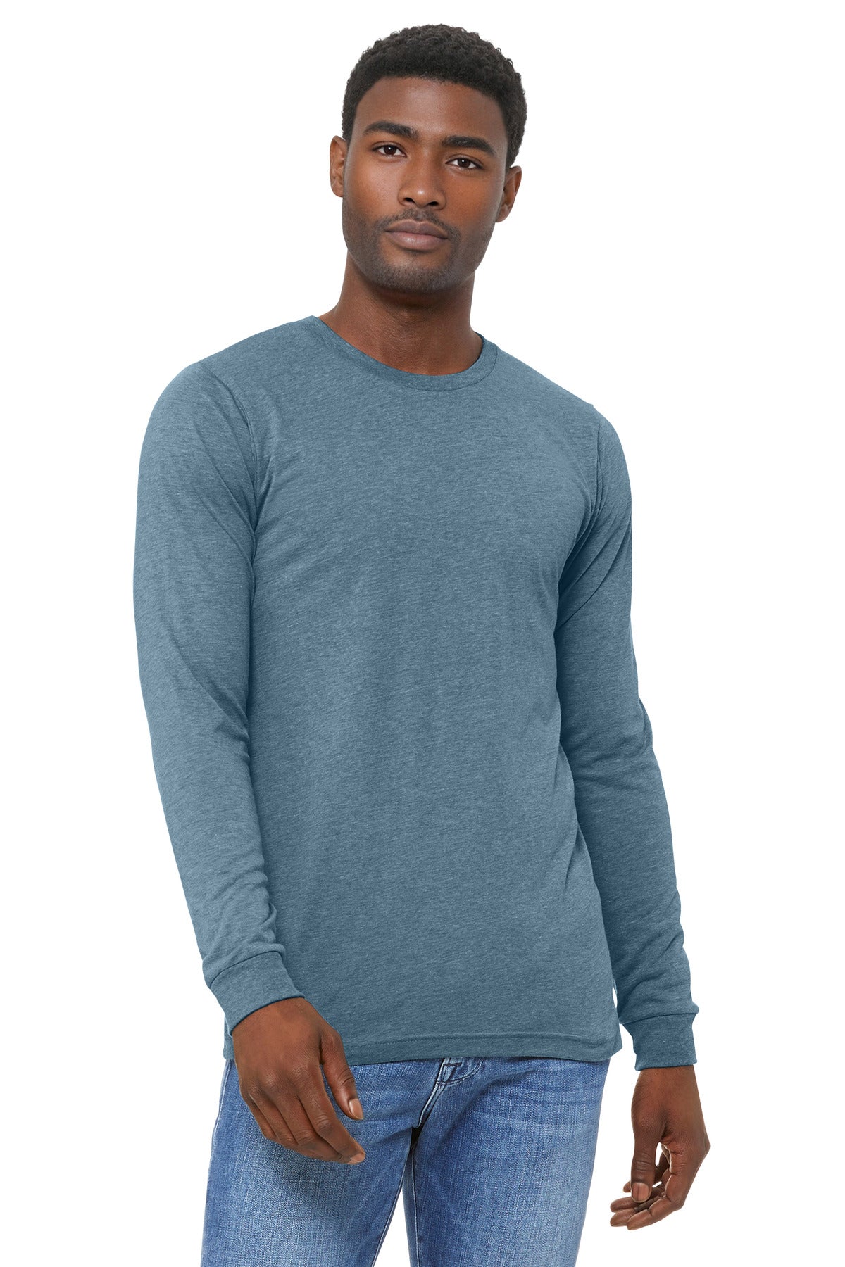 BELLA+CANVAS Unisex Triblend Long Sleeve Tee BC3513 - EMBROIDERED