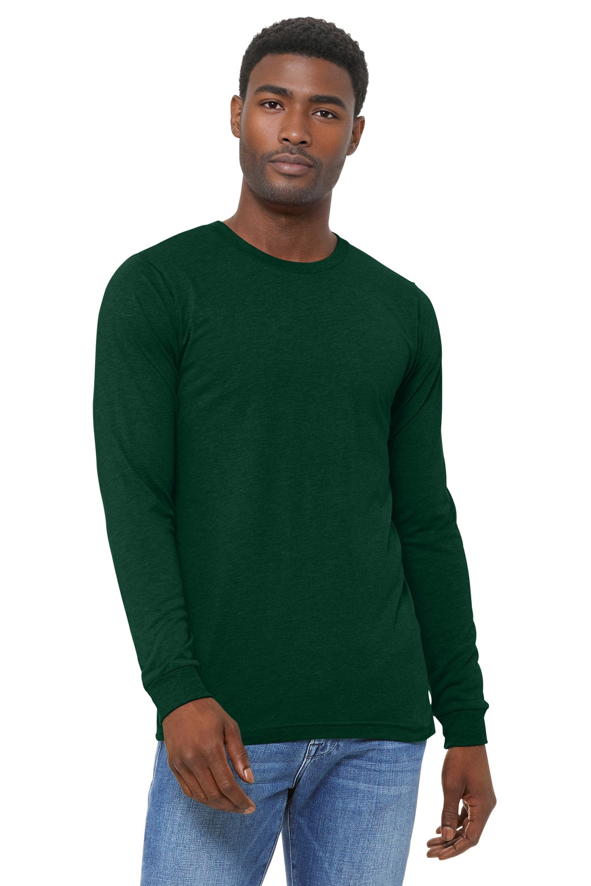 BELLA+CANVAS Unisex Triblend Long Sleeve Tee BC3513 - EMBROIDERED