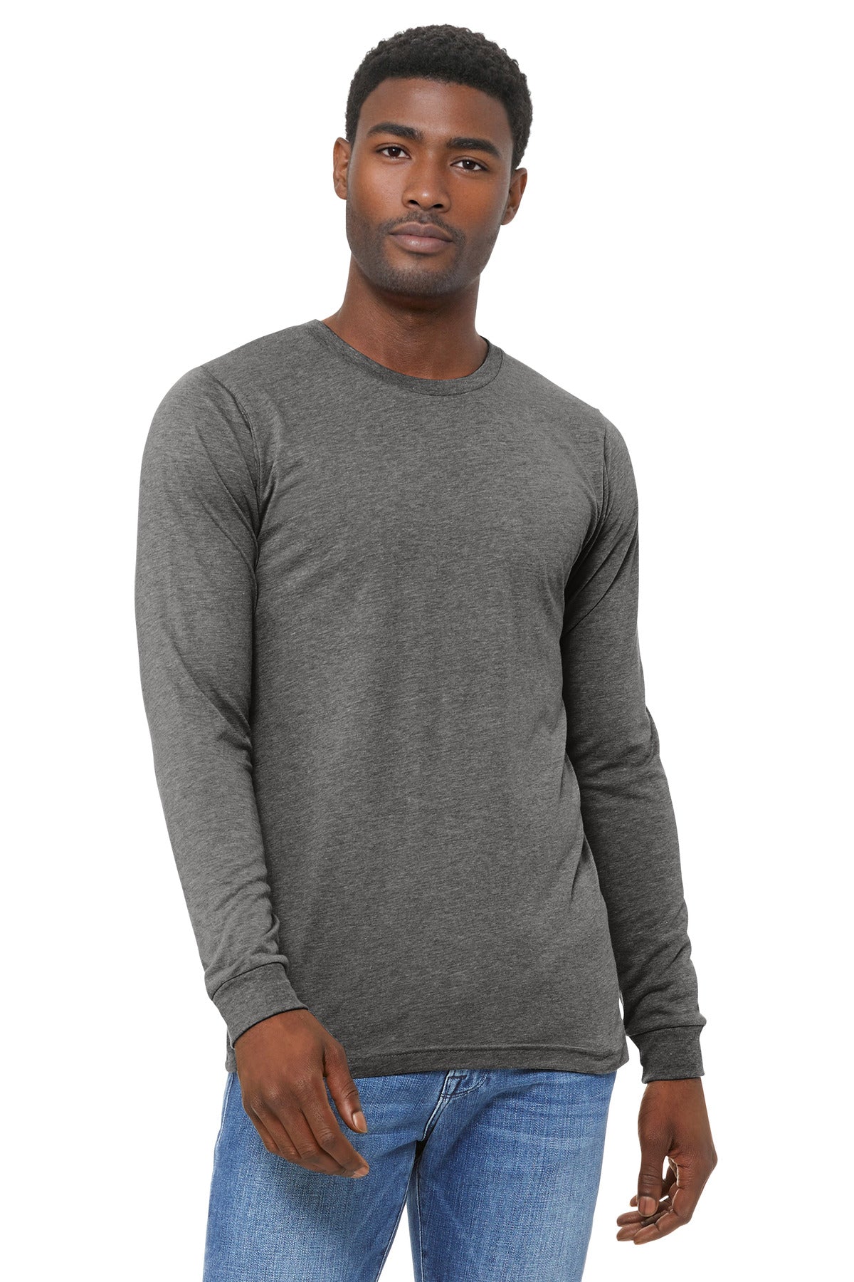 BELLA+CANVAS Unisex Triblend Long Sleeve Tee BC3513 - EMBROIDERED