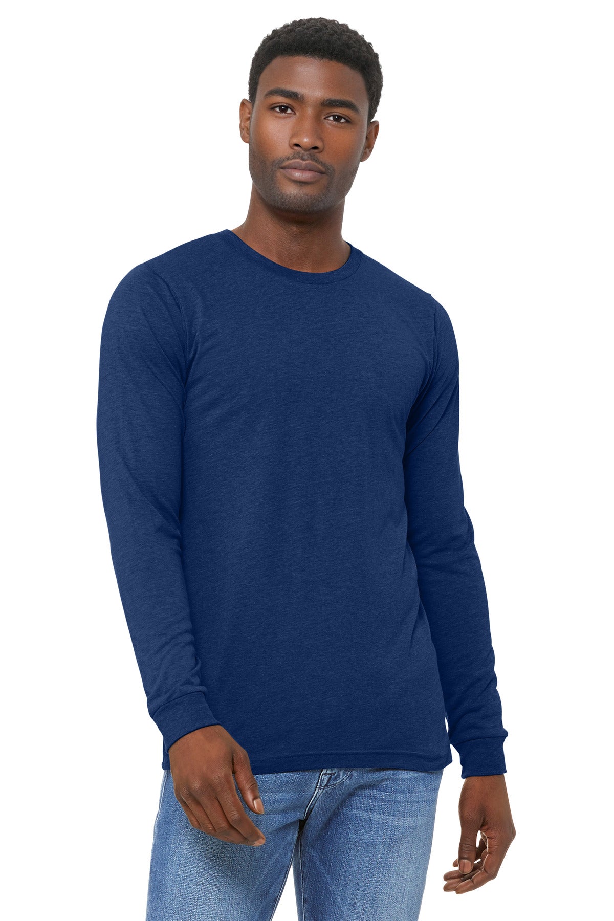 BELLA+CANVAS Unisex Triblend Long Sleeve Tee BC3513 - EMBROIDERED