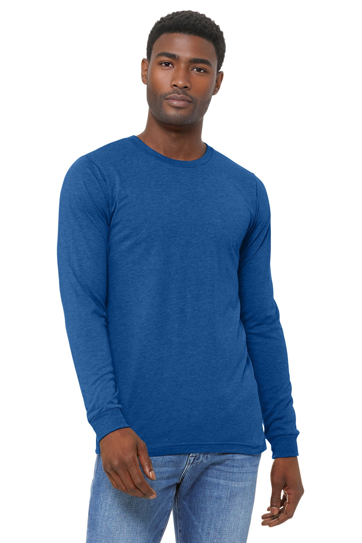 BELLA+CANVAS Unisex Triblend Long Sleeve Tee BC3513 - EMBROIDERED