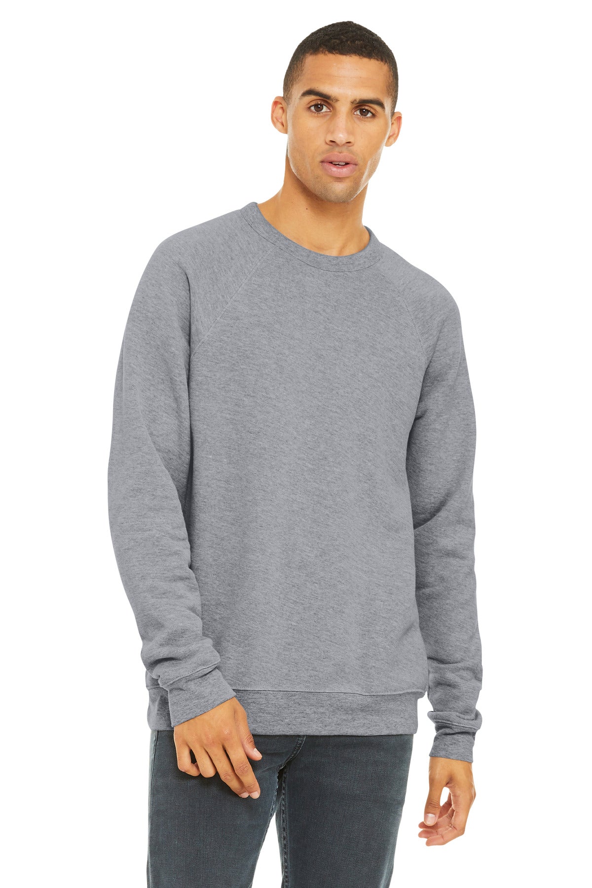 BELLA+CANVAS  Unisex Sponge Fleece Raglan Sweatshirt. BC3901 - EMBROIDERED