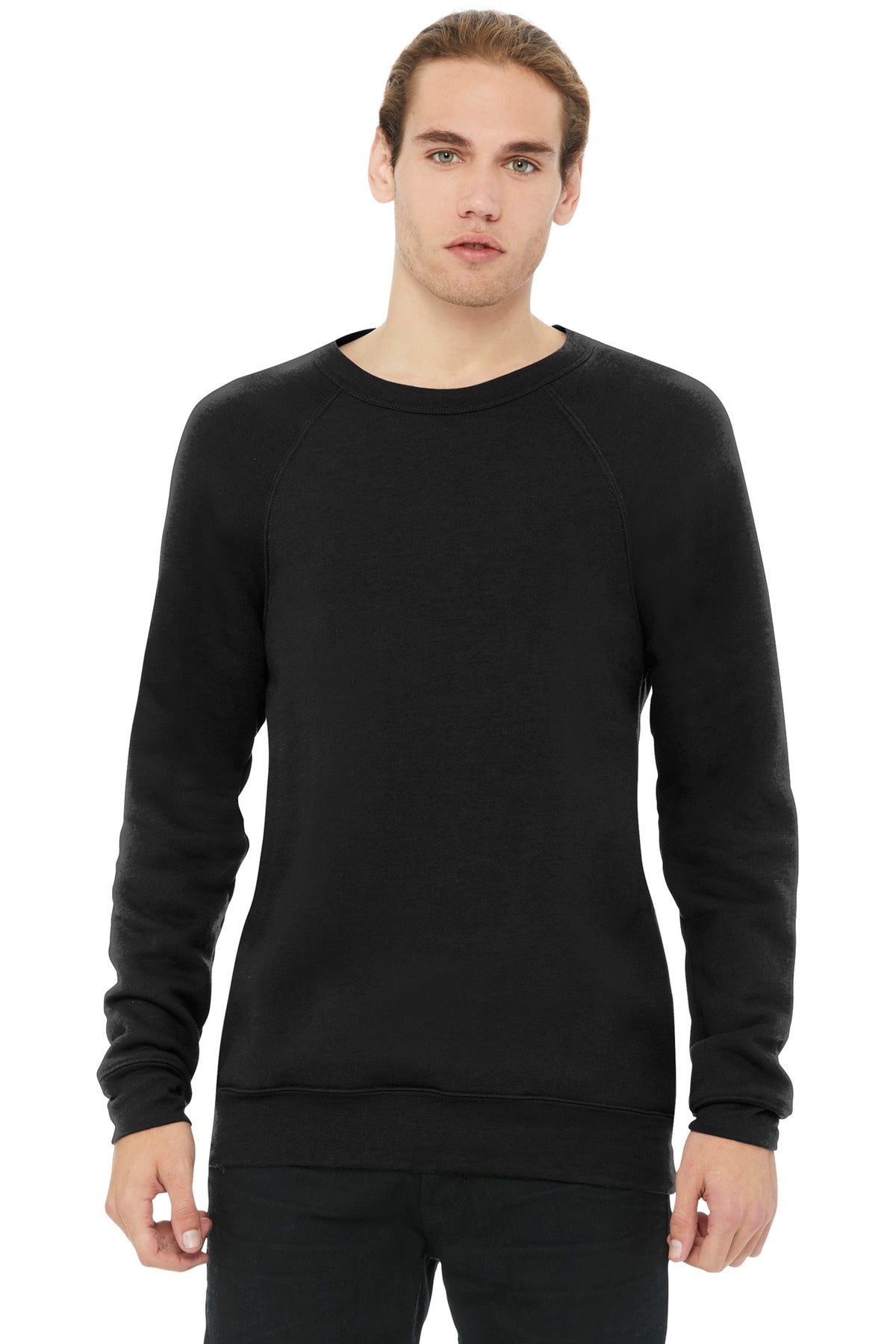BELLA+CANVAS  Unisex Sponge Fleece Raglan Sweatshirt. BC3901 - EMBROIDERED