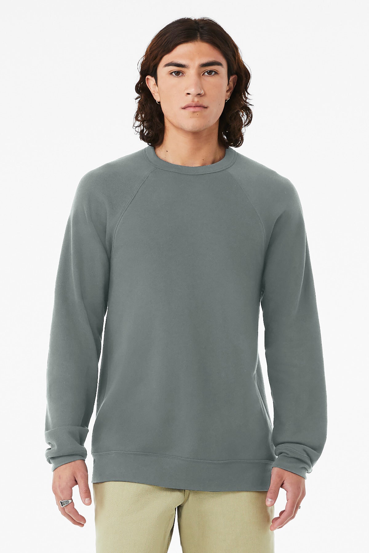 BELLA+CANVAS  Unisex Sponge Fleece Raglan Sweatshirt. BC3901 - EMBROIDERED