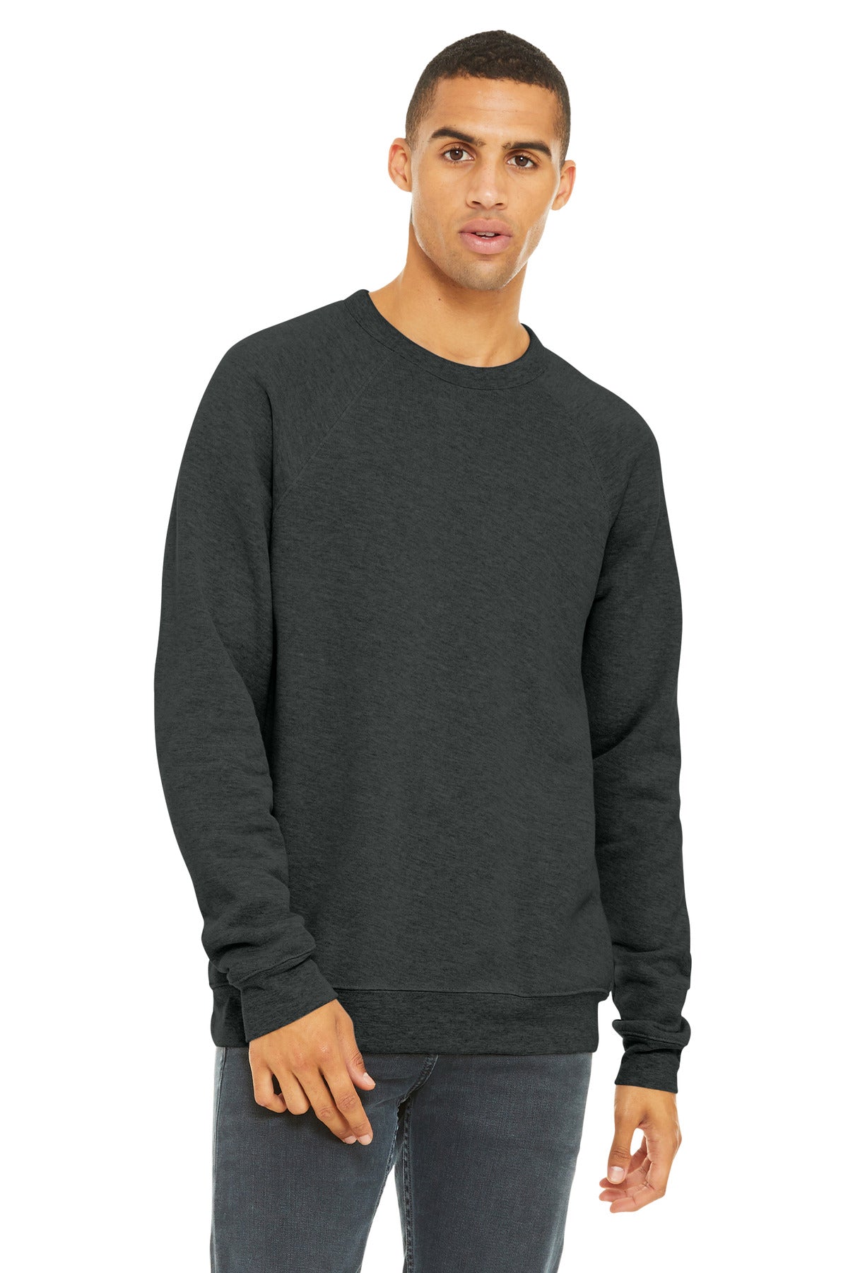 BELLA+CANVAS  Unisex Sponge Fleece Raglan Sweatshirt. BC3901 - EMBROIDERED