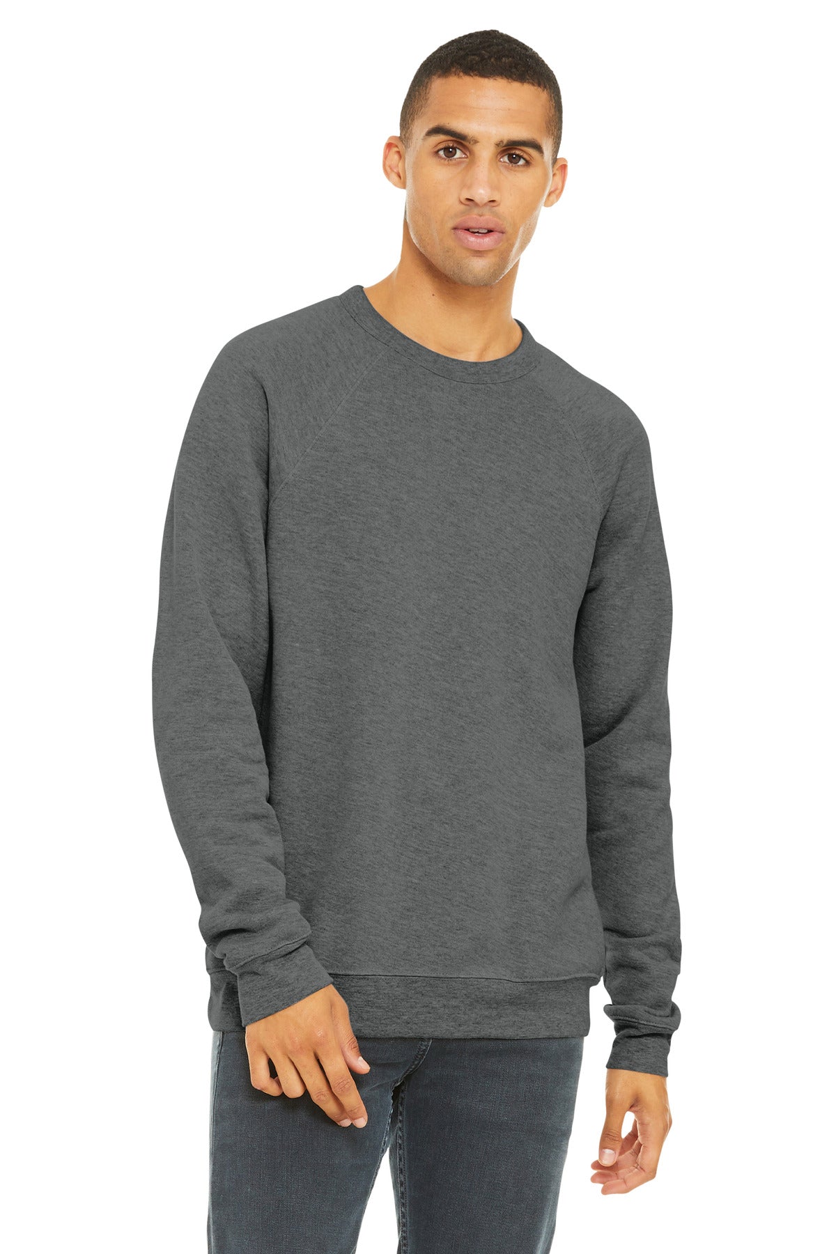 BELLA+CANVAS Unisex Sponge Fleece Raglan Sweatshirt. BC3901 - EMBROIDERED