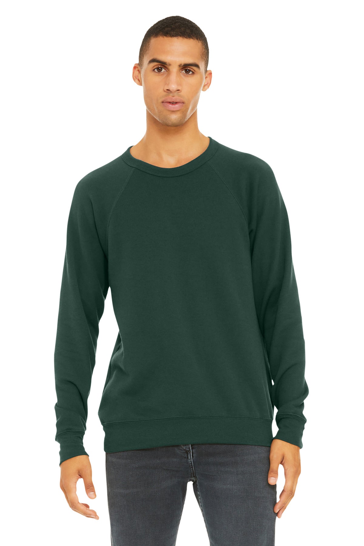 BELLA+CANVAS  Unisex Sponge Fleece Raglan Sweatshirt. BC3901 - EMBROIDERED