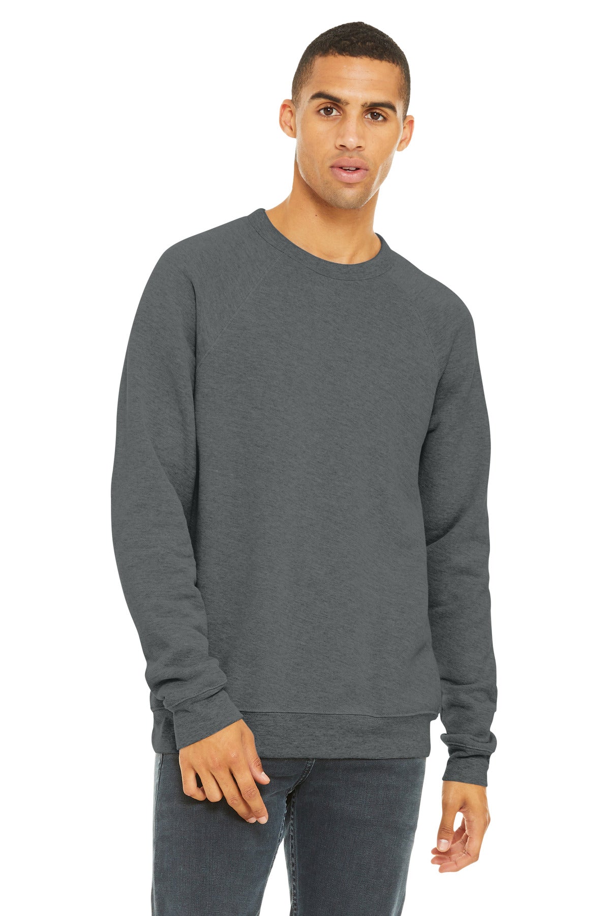 BELLA+CANVAS  Unisex Sponge Fleece Raglan Sweatshirt. BC3901 - EMBROIDERED
