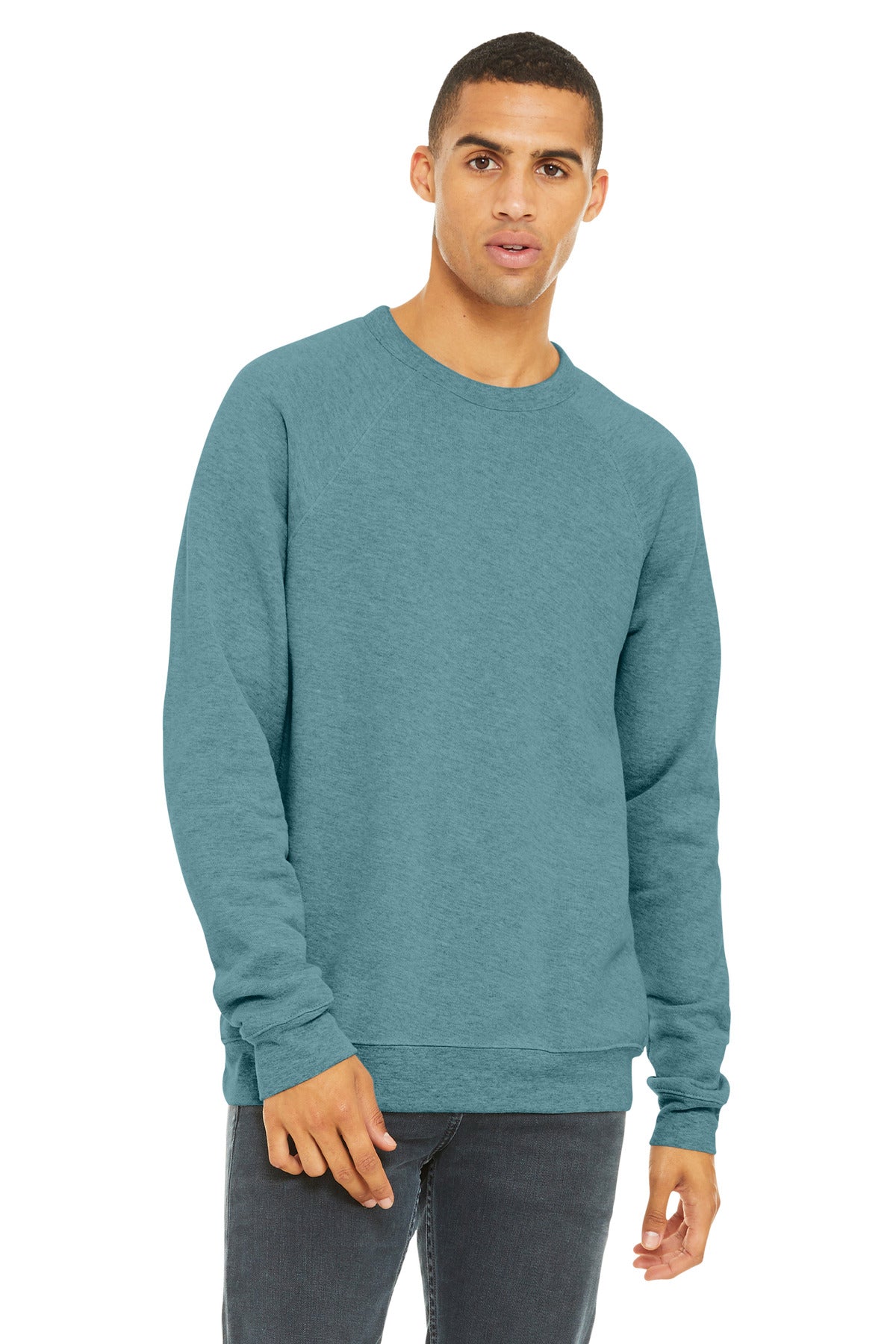BELLA+CANVAS  Unisex Sponge Fleece Raglan Sweatshirt. BC3901 - EMBROIDERED