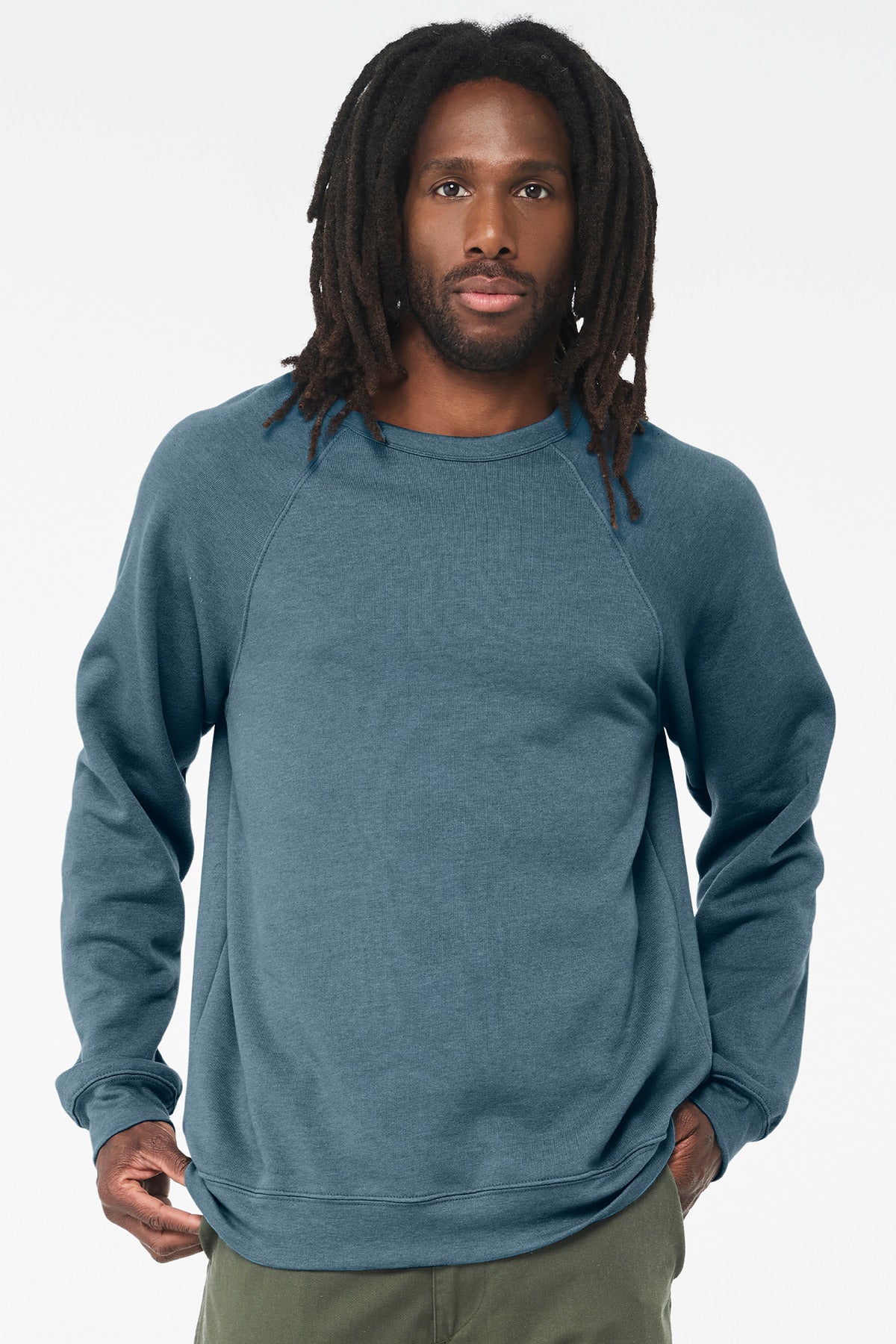 BELLA+CANVAS  Unisex Sponge Fleece Raglan Sweatshirt. BC3901 - EMBROIDERED