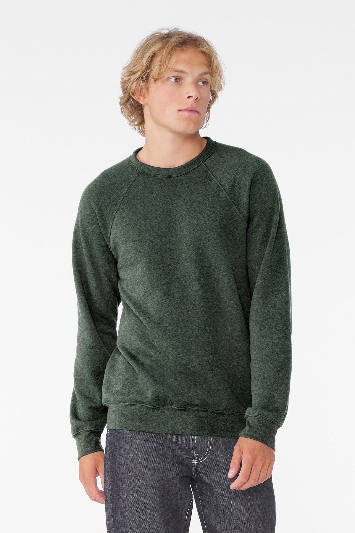 BELLA+CANVAS  Unisex Sponge Fleece Raglan Sweatshirt. BC3901 - EMBROIDERED