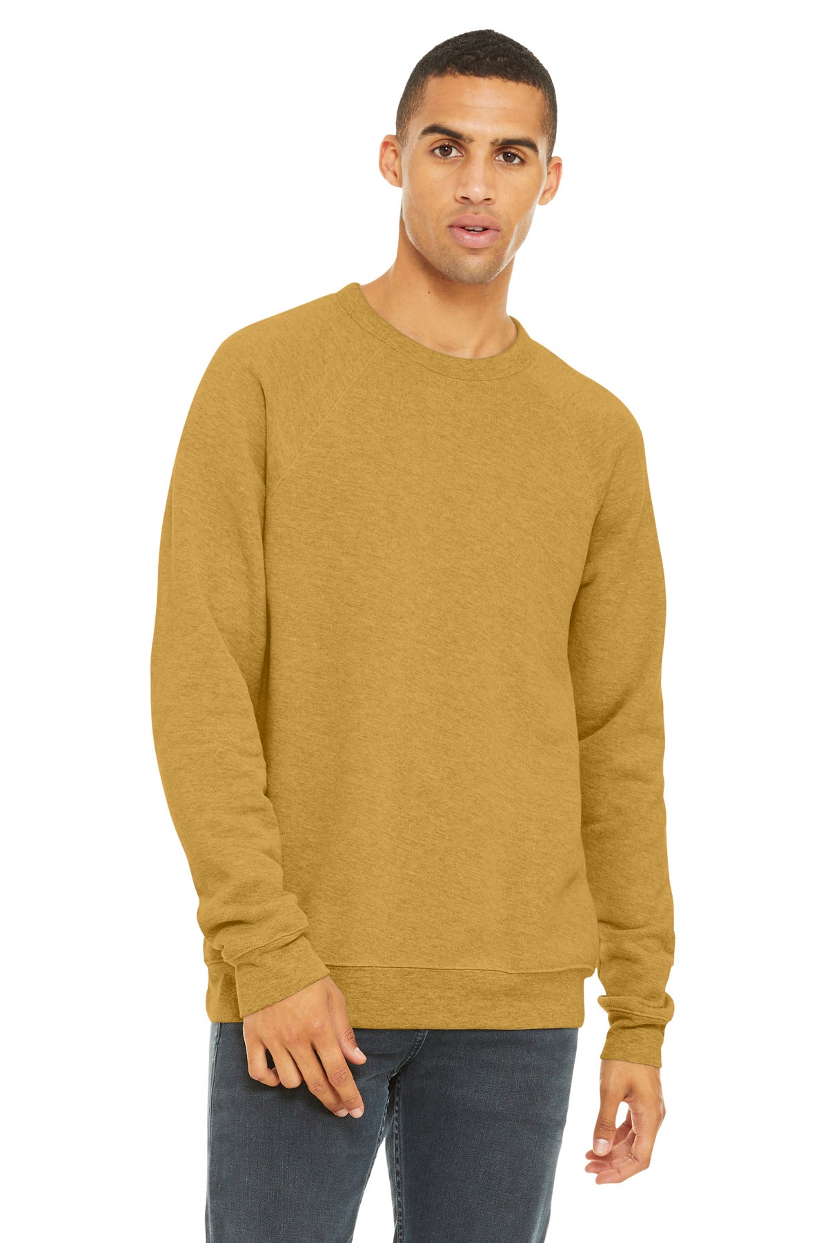 BELLA+CANVAS  Unisex Sponge Fleece Raglan Sweatshirt. BC3901 - EMBROIDERED
