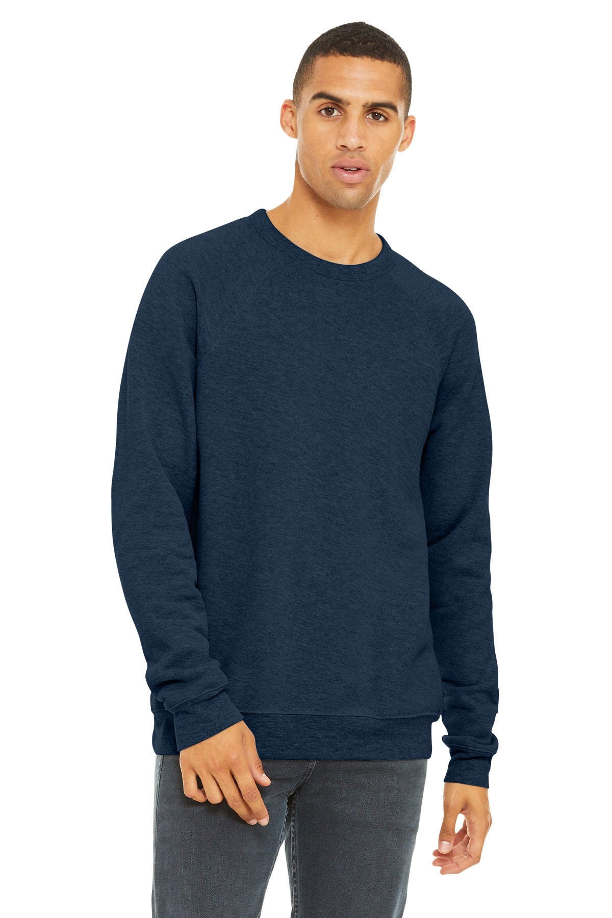 BELLA+CANVAS  Unisex Sponge Fleece Raglan Sweatshirt. BC3901 - EMBROIDERED