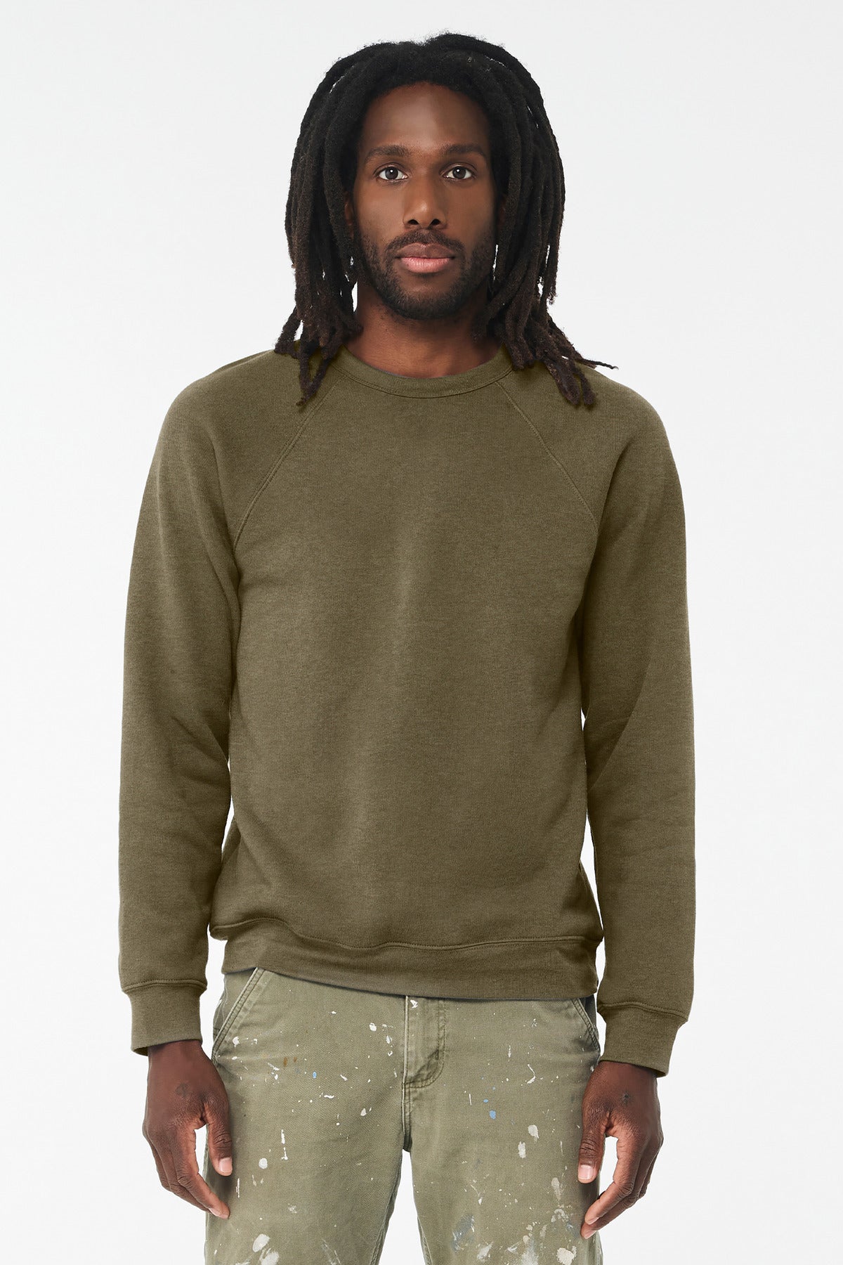 BELLA+CANVAS  Unisex Sponge Fleece Raglan Sweatshirt. BC3901 - EMBROIDERED