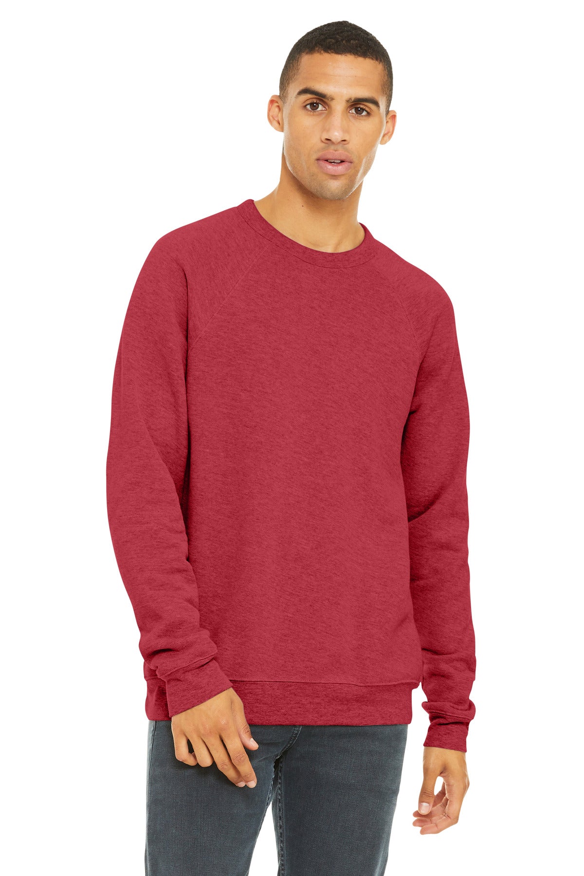 BELLA+CANVAS  Unisex Sponge Fleece Raglan Sweatshirt. BC3901 - EMBROIDERED