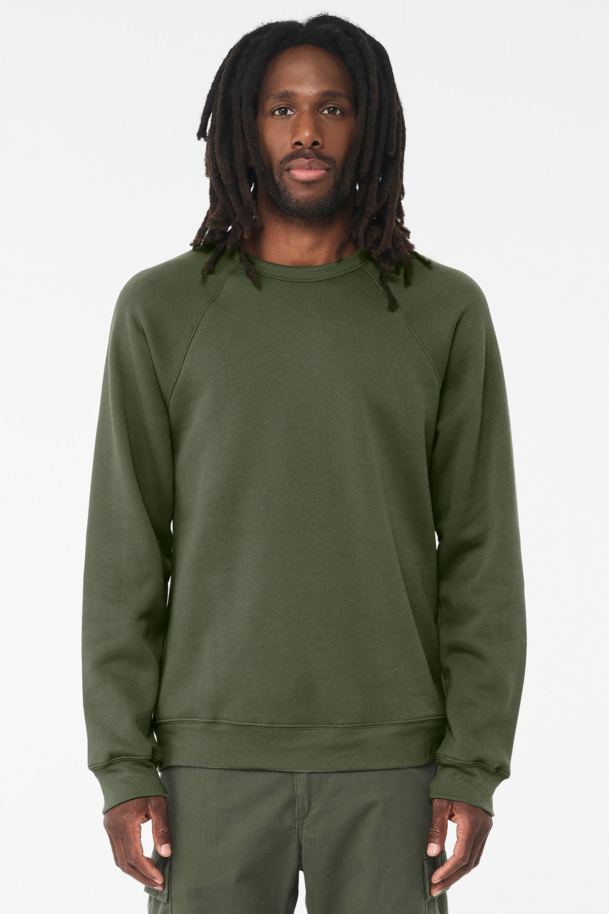 BELLA+CANVAS  Unisex Sponge Fleece Raglan Sweatshirt. BC3901 - EMBROIDERED