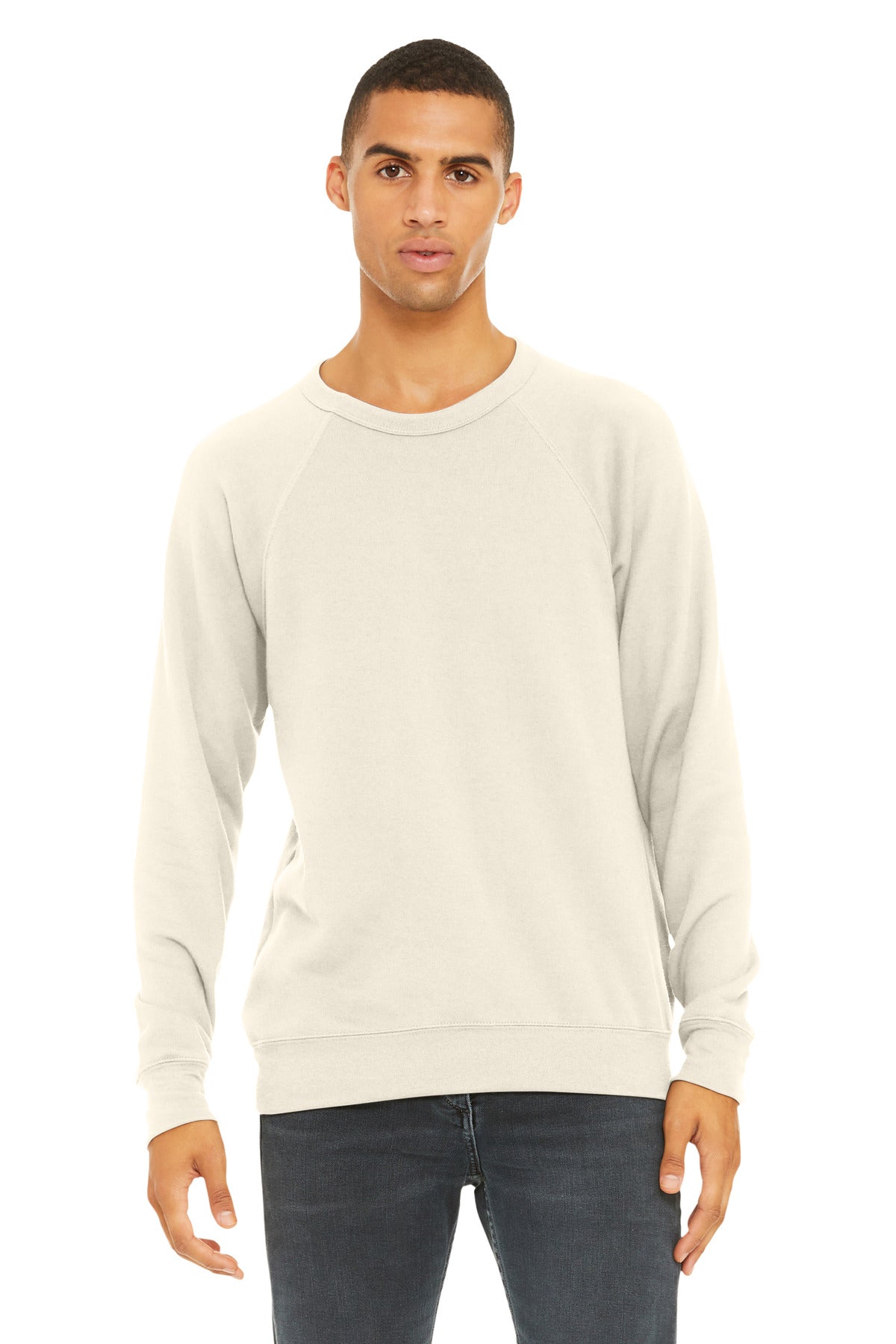 BELLA+CANVAS  Unisex Sponge Fleece Raglan Sweatshirt. BC3901 - EMBROIDERED