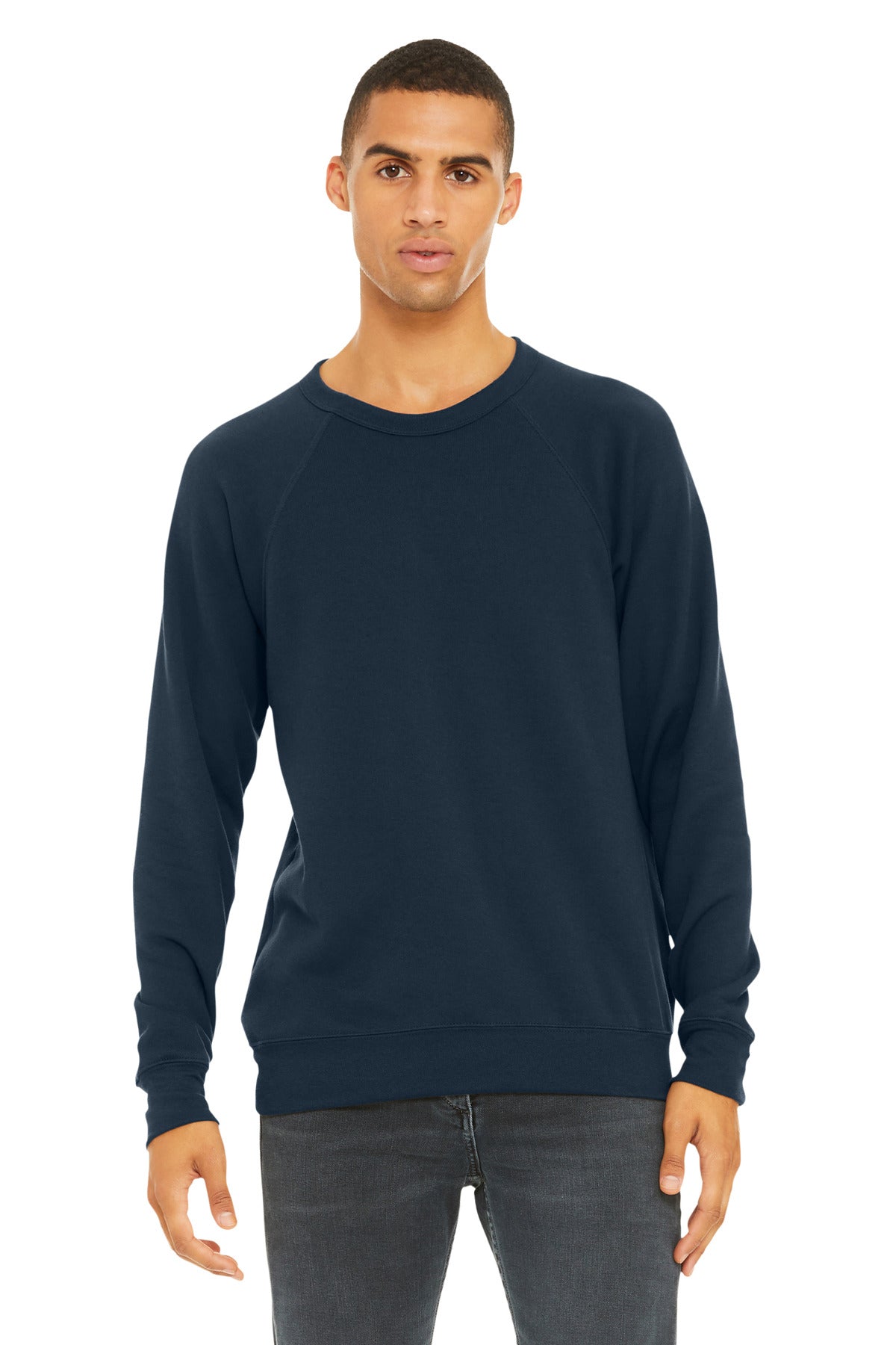 BELLA+CANVAS  Unisex Sponge Fleece Raglan Sweatshirt. BC3901 - EMBROIDERED