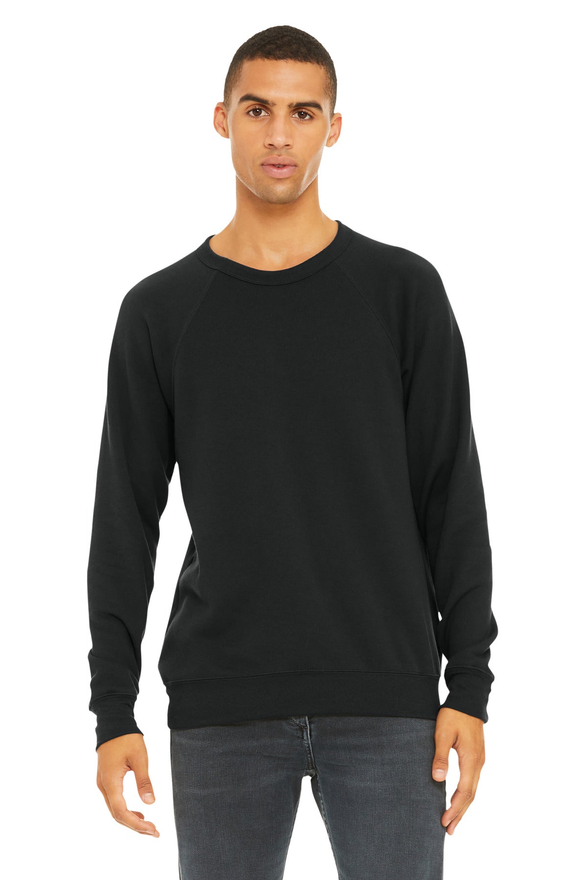 BELLA+CANVAS  Unisex Sponge Fleece Raglan Sweatshirt. BC3901 - EMBROIDERED