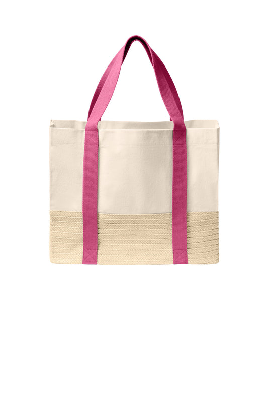Port Authority Straw Market Tote BG450 - EMBROIDERED