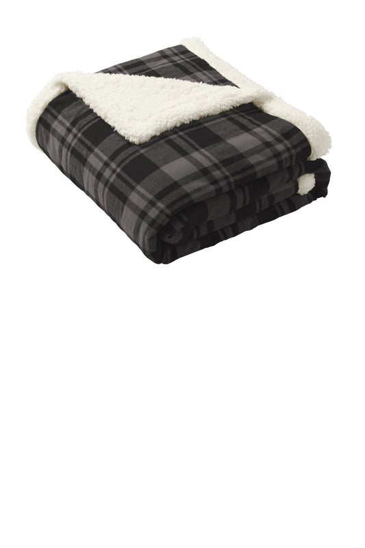 Port Authority  Flannel Sherpa Blanket. BP43 - EMBROIDERED