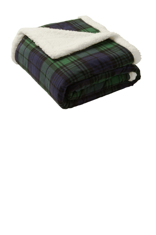 Port Authority  Flannel Sherpa Blanket. BP43 - EMBROIDERED