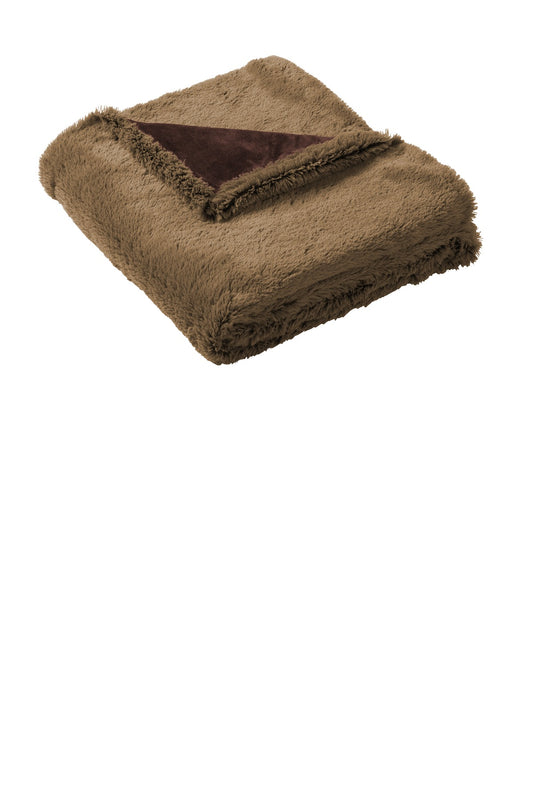 Port Authority  Faux Fur Blanket. BP45 - EMBROIDERED