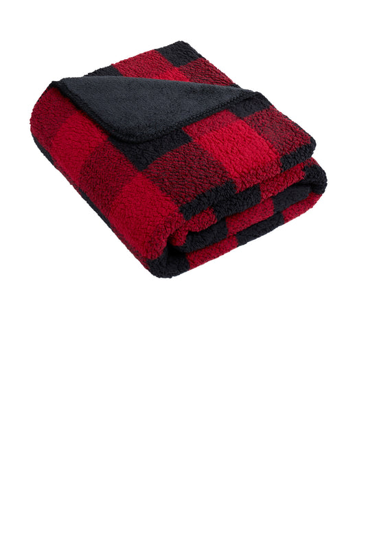 Port Authority Double-Sided Sherpa/Plush Blanket BP48 - EMBROIDERED