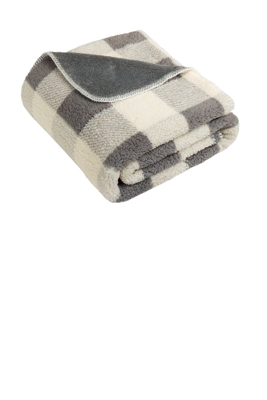 Port Authority Double-Sided Sherpa/Plush Blanket BP48 - EMBROIDERED