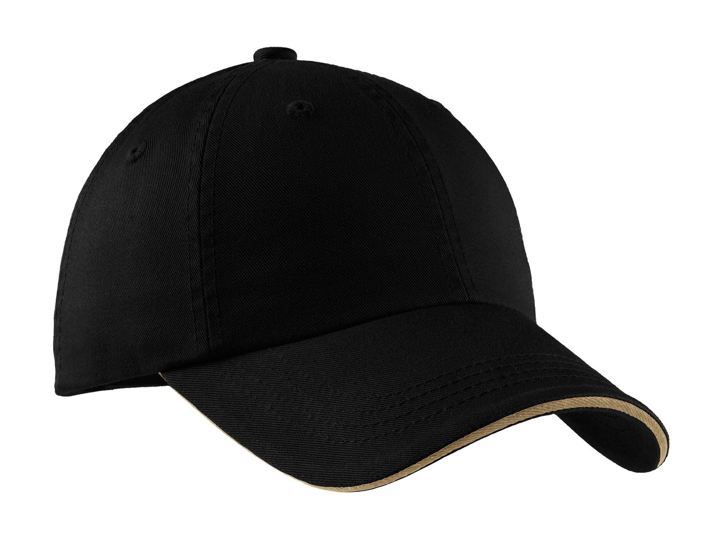 Port Authority Sandwich Bill Cap with Striped Closure.  C830 - EMBROIDERED