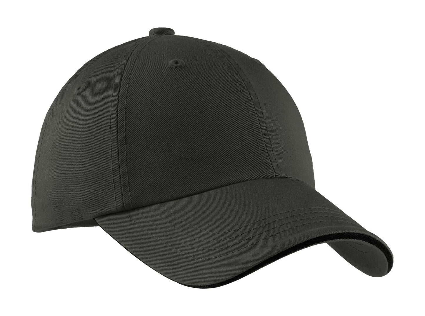 Port Authority Sandwich Bill Cap with Striped Closure.  C830 - EMBROIDERED