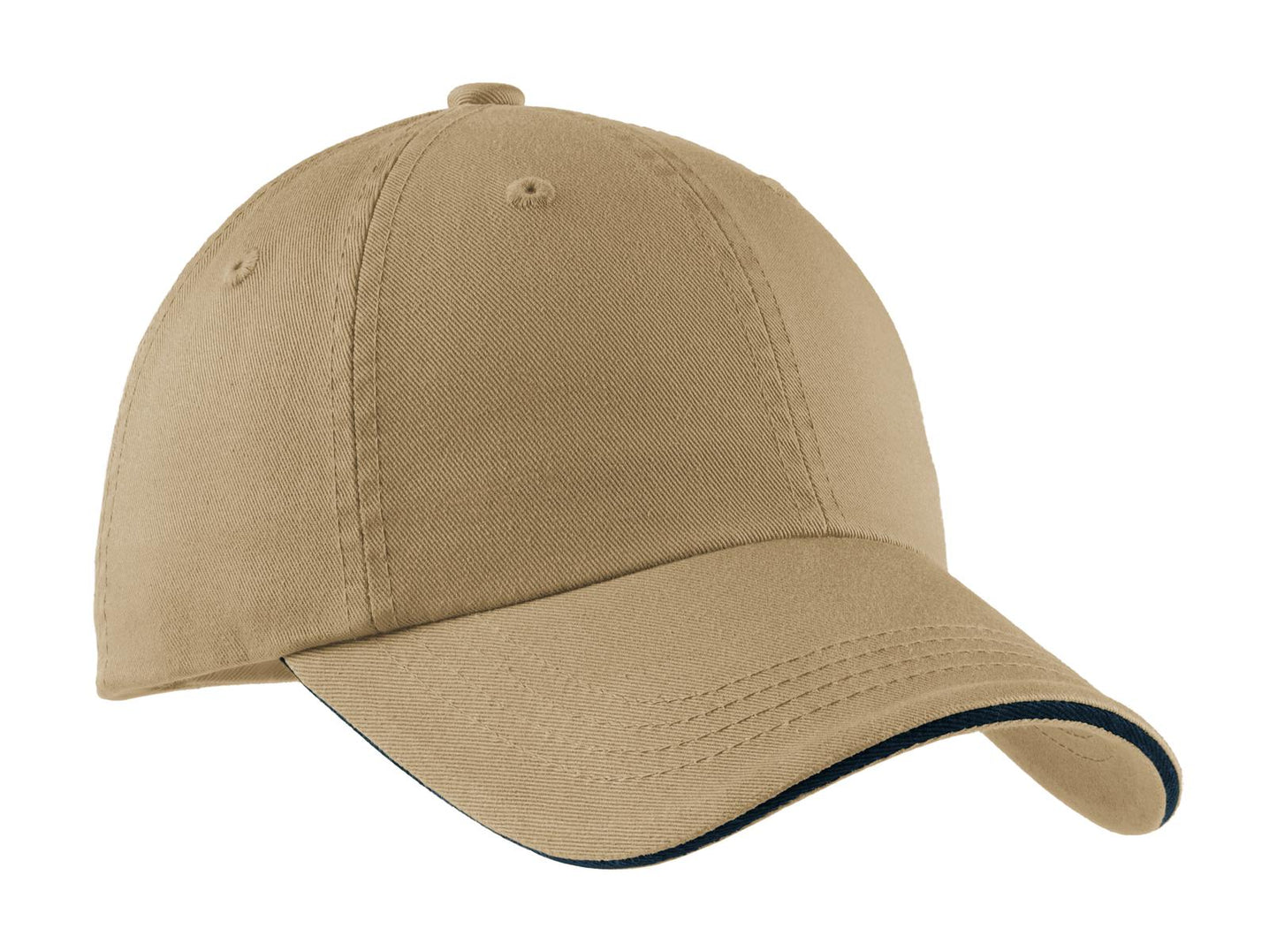 Port Authority Sandwich Bill Cap with Striped Closure.  C830 - EMBROIDERED