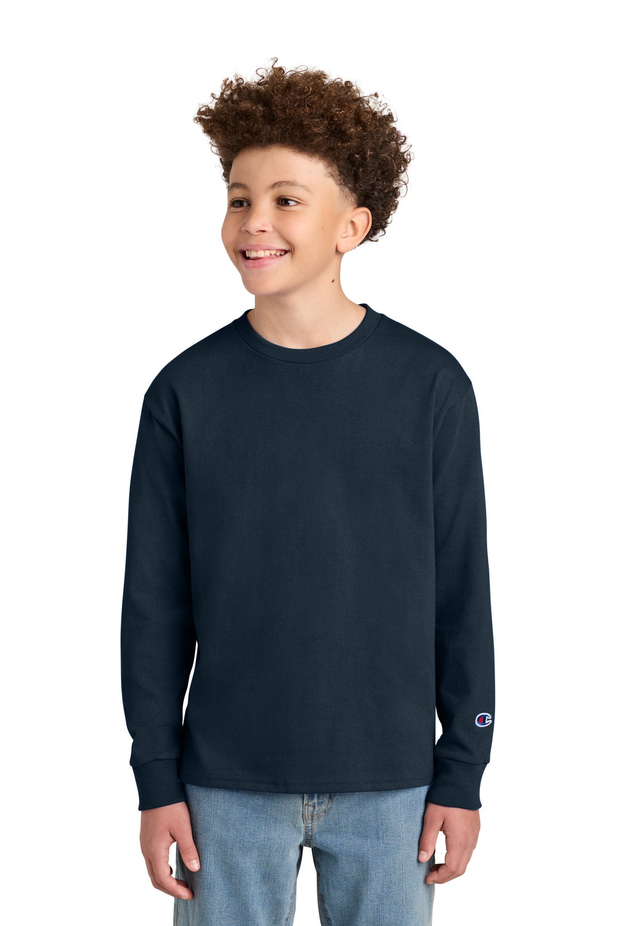 Champion Youth Jersey Long Sleeve Tee CH1751 - EMBROIDERED