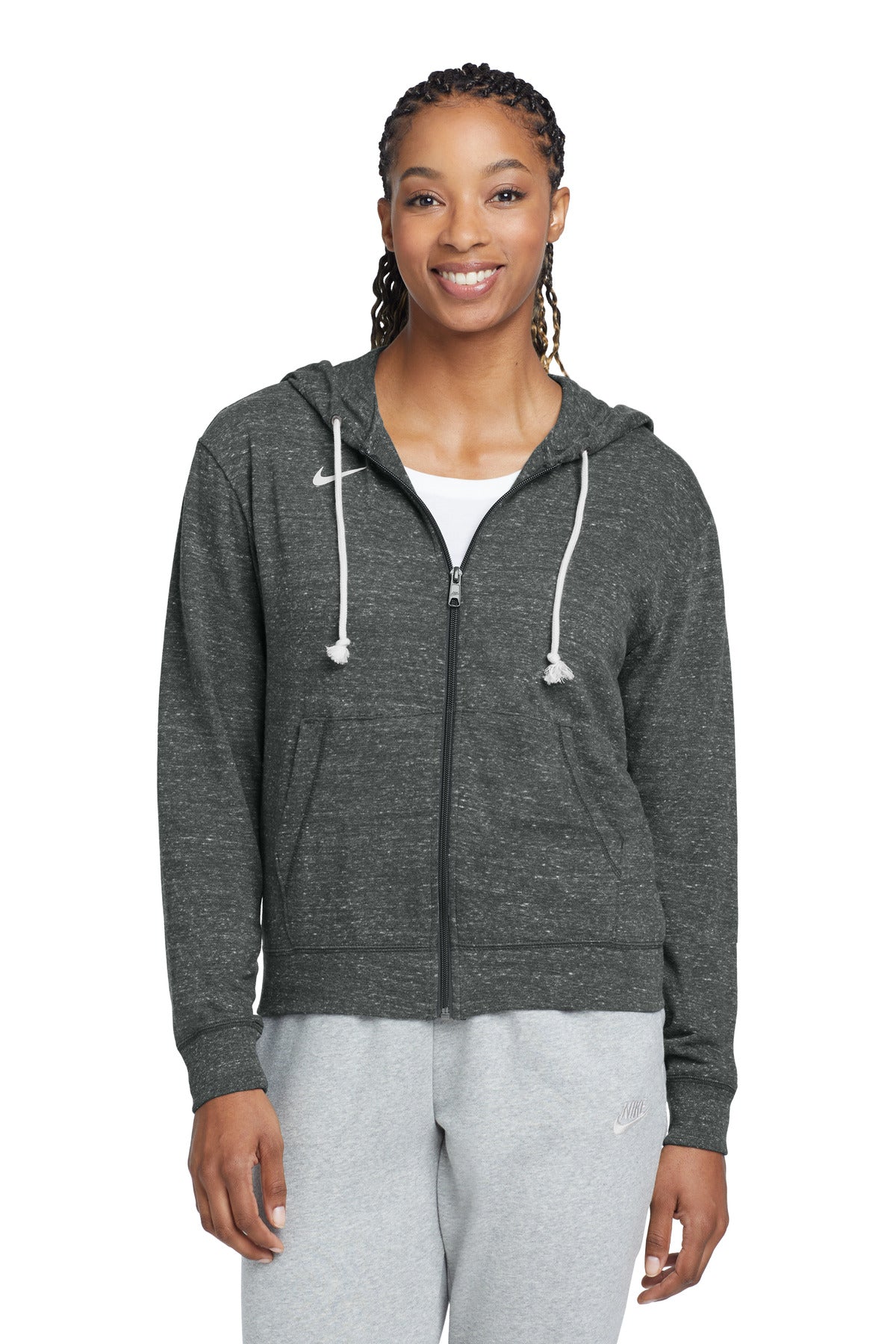 Nike Women's Gym Vintage Full-Zip Hoodie CN9402 - EMBROIDERED
