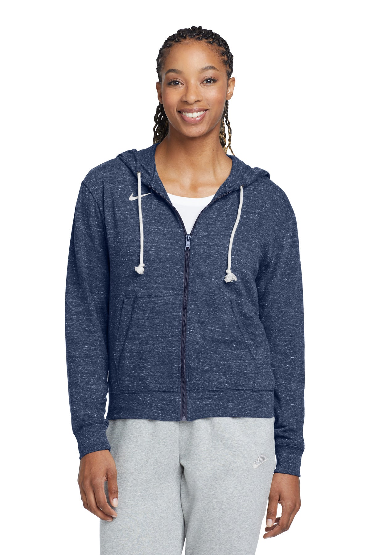Nike Women's Gym Vintage Full-Zip Hoodie CN9402 - EMBROIDERED