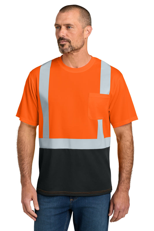 CornerStone ANSI 107 Class 2 Short Sleeve Mesh Blocked Tee CS205 - EMBROIDERED