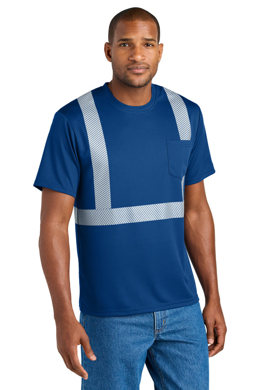 CornerStone Enhanced Visibility Segmented Tape Tee CS206 - EMBROIDERED