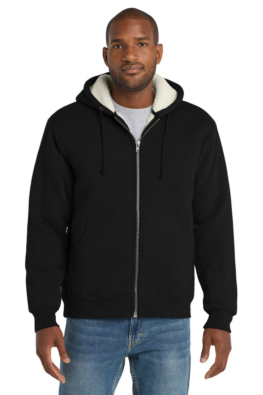 CornerStone Heavyweight Sherpa-Lined Hooded Fleece Jacket. CS625 - EMBROIDERED