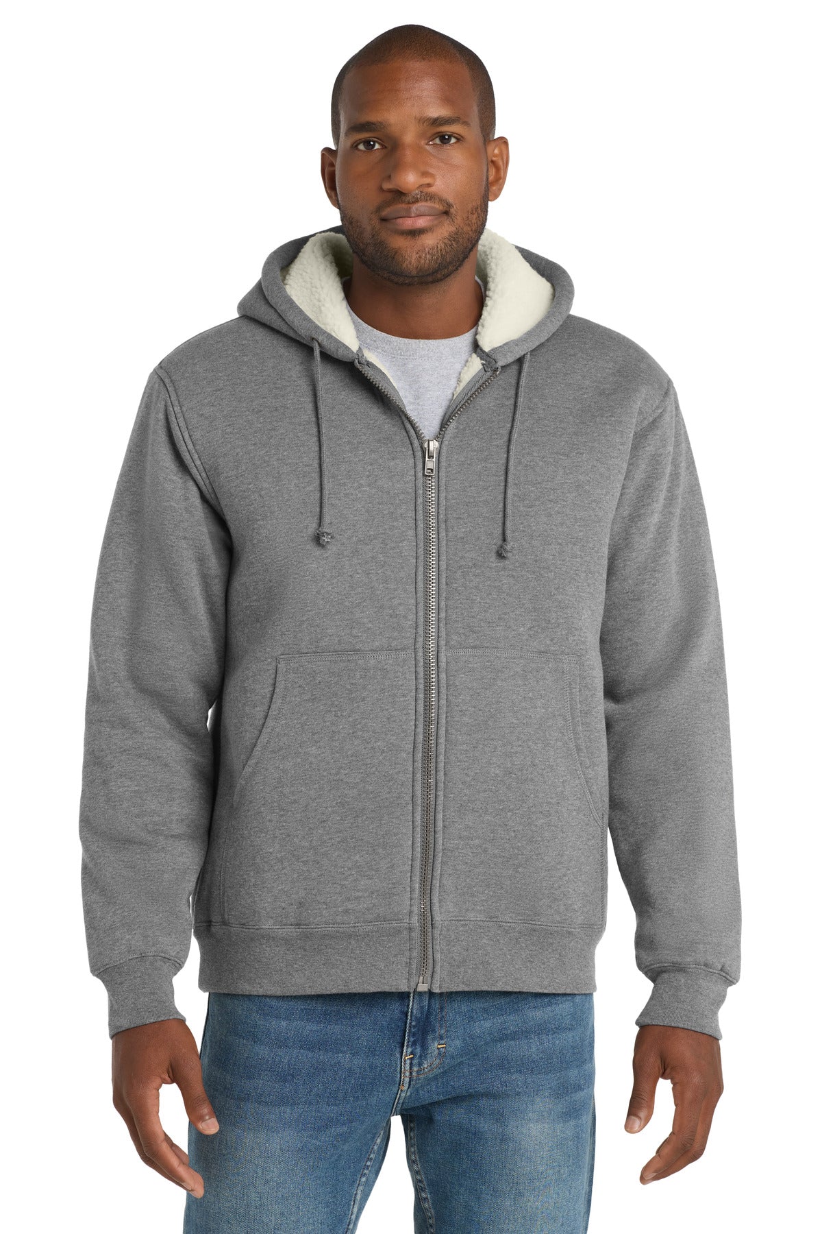 CornerStone Heavyweight Sherpa-Lined Hooded Fleece Jacket. CS625