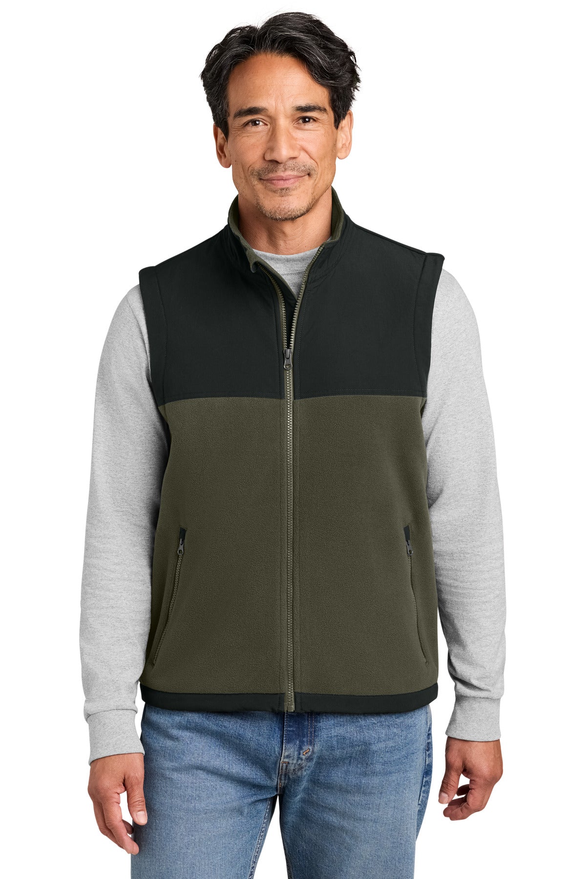 CornerStone Fleece Overlay Vest CSF751 - EMBROIDERED
