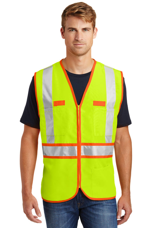 CornerStone - ANSI 107 Class 2 Dual-Color Safety Vest. CSV407 - EMBROIDERED