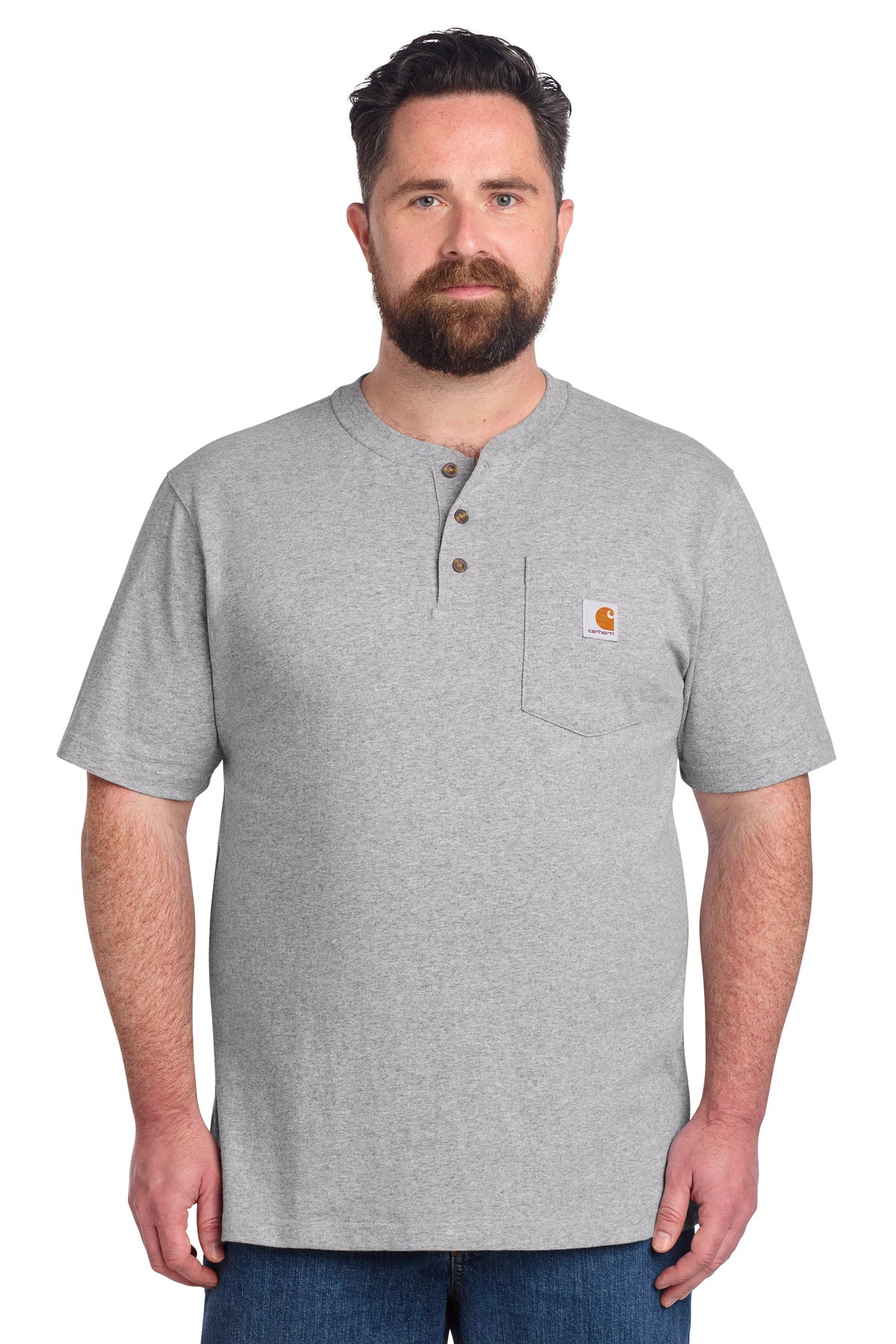 Carhartt Short Sleeve Henley T-Shirt CTK84 - EMBROIDERED