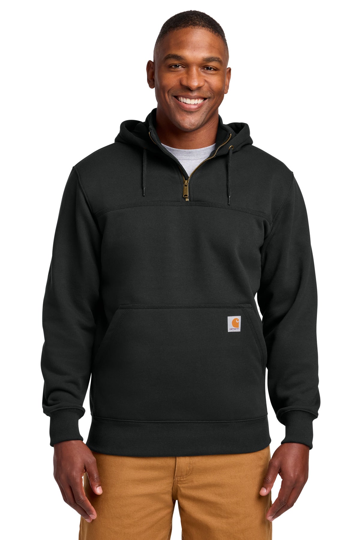 Carhartt Tall Rain Defender Paxton Heavyweight Hooded Zip Mock Sweatshirt CTT100617 - EMBROIDERED