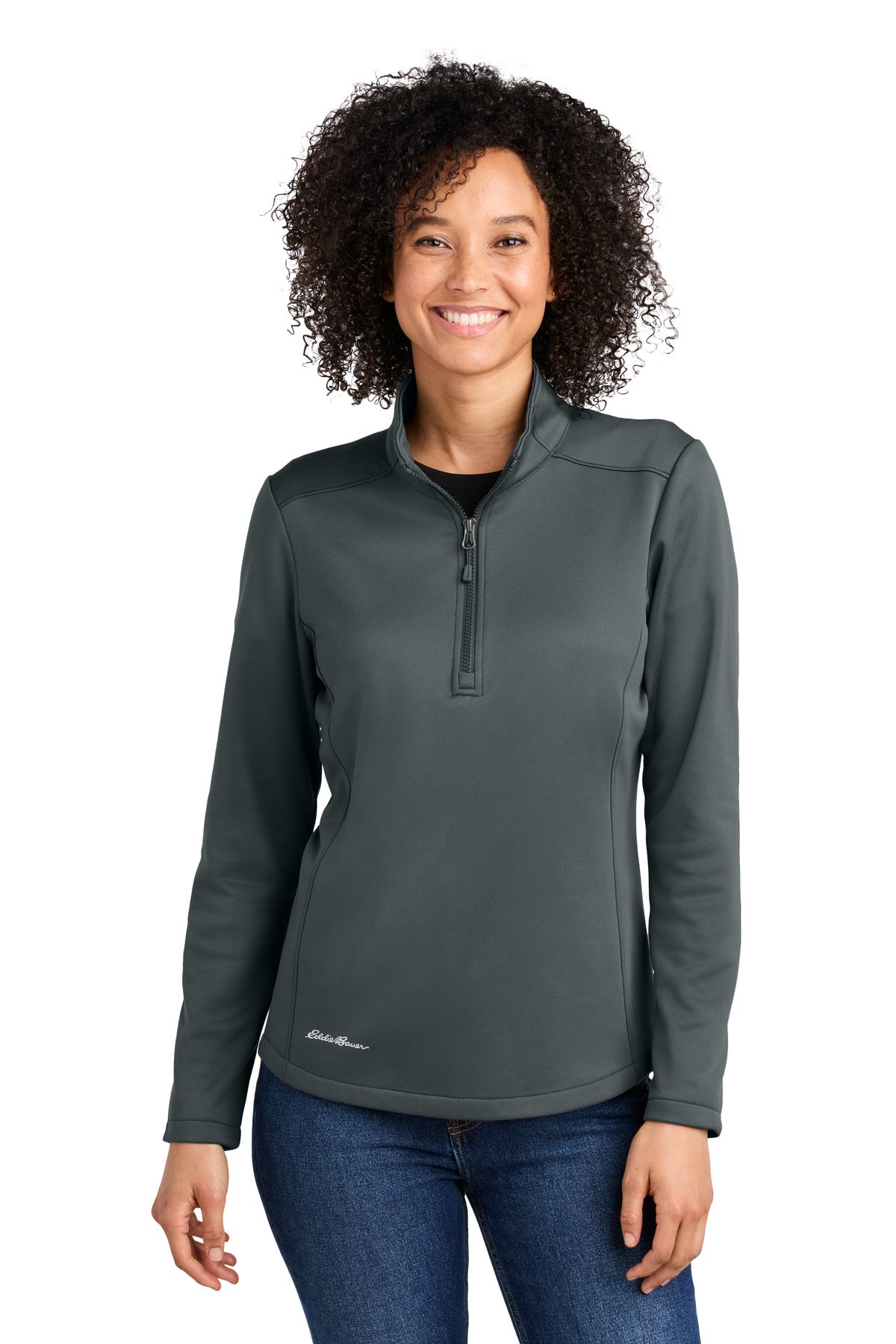 Eddie Bauer Women's Smooth Mid Layer Fleece 1/2-Zip EB2370 - EMBROIDERED