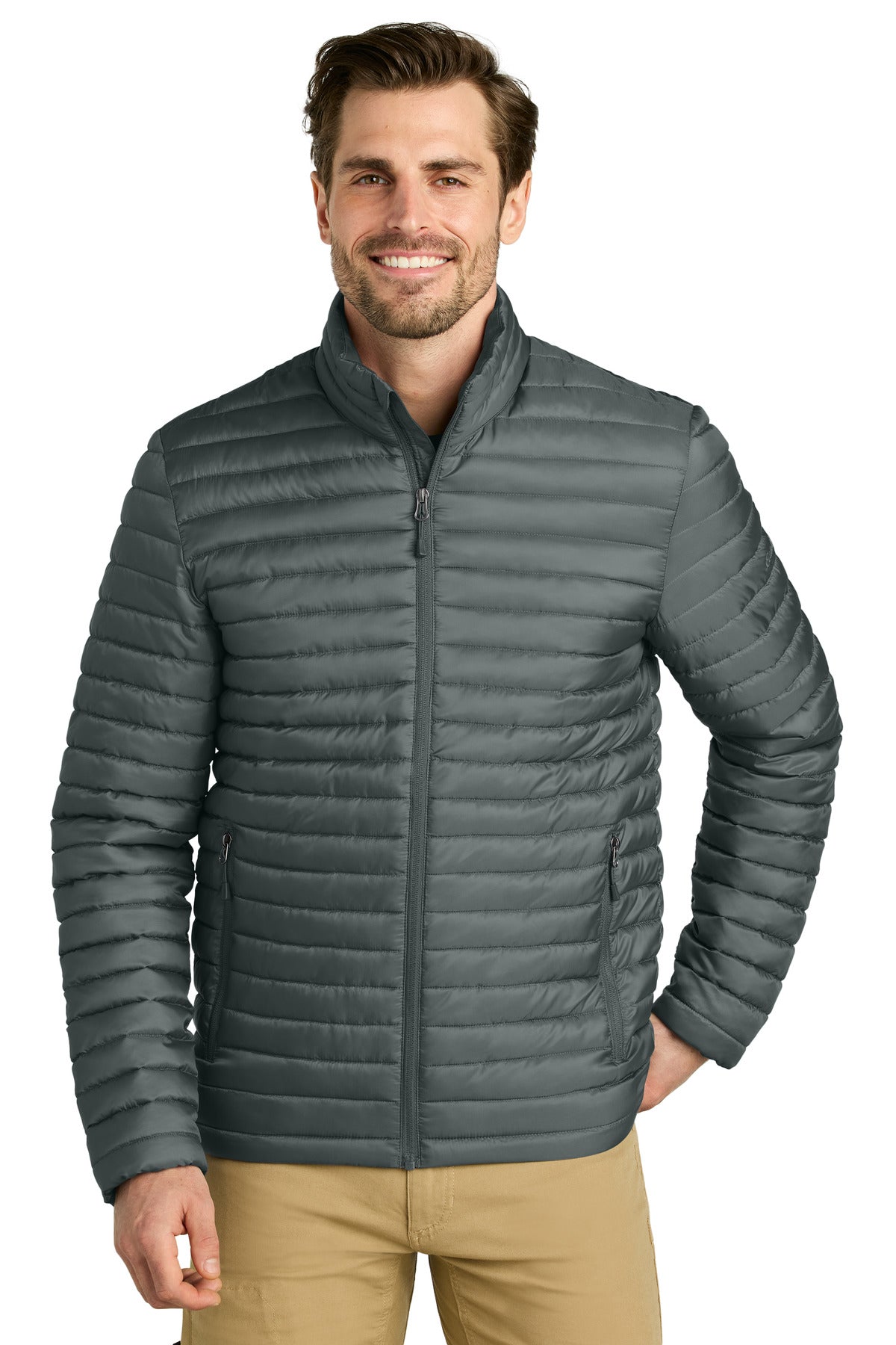 Eddie Bauer Packable Quilted Full-Zip EB514 - EMBROIDERED